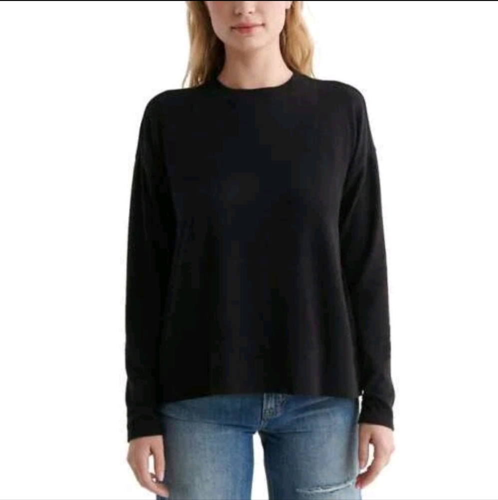 Lucky Brand Ladies Cozy Crewneck Black Size S